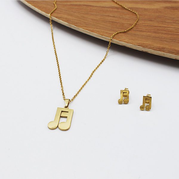 Conjunto colar e brincos música