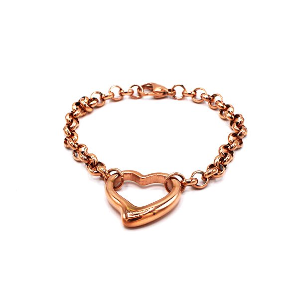 Pulseira coração rose gold