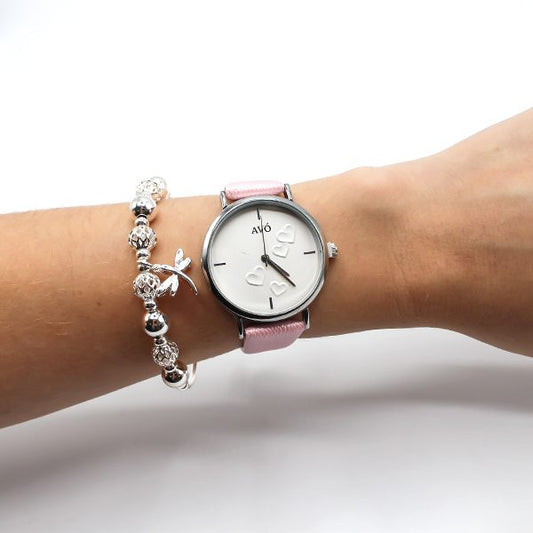 Relógio avó love ecopele + oferta de uma pulseira