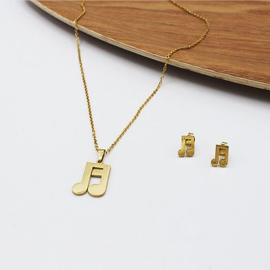 Conjunto colar e brincos música